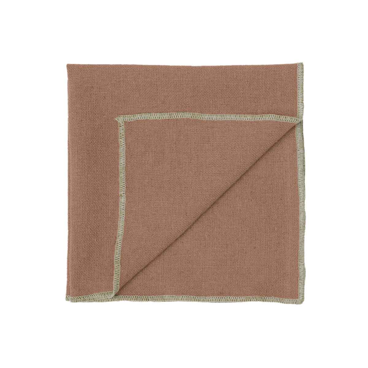 Serviette de table Corte Haomy en lin lavé et coton, coloris Mocaccino – élégante, douce et raffinée