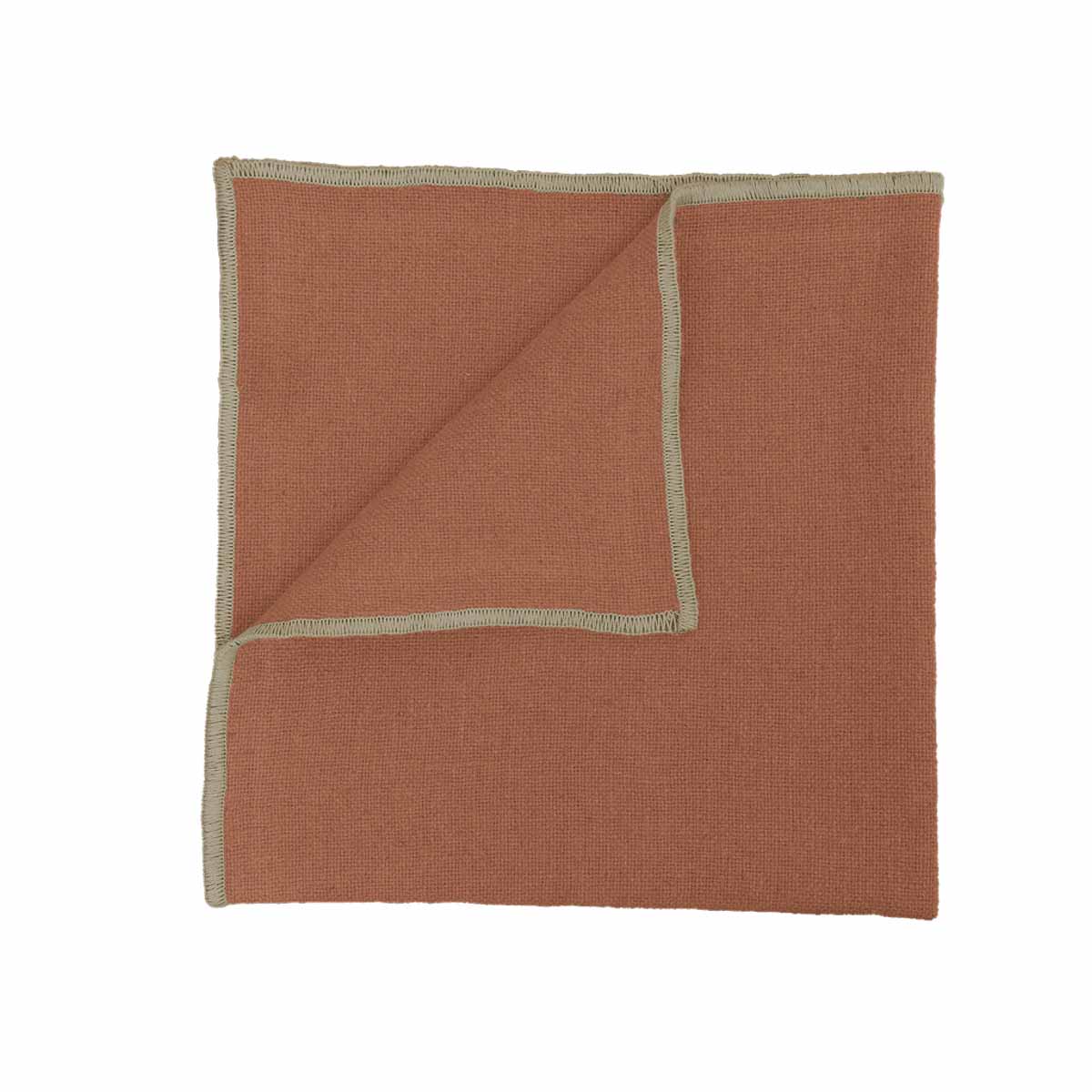 Serviette de table Corte Haomy en lin lavé et coton, coloris Terre brulée – élégante, douce et raffinée