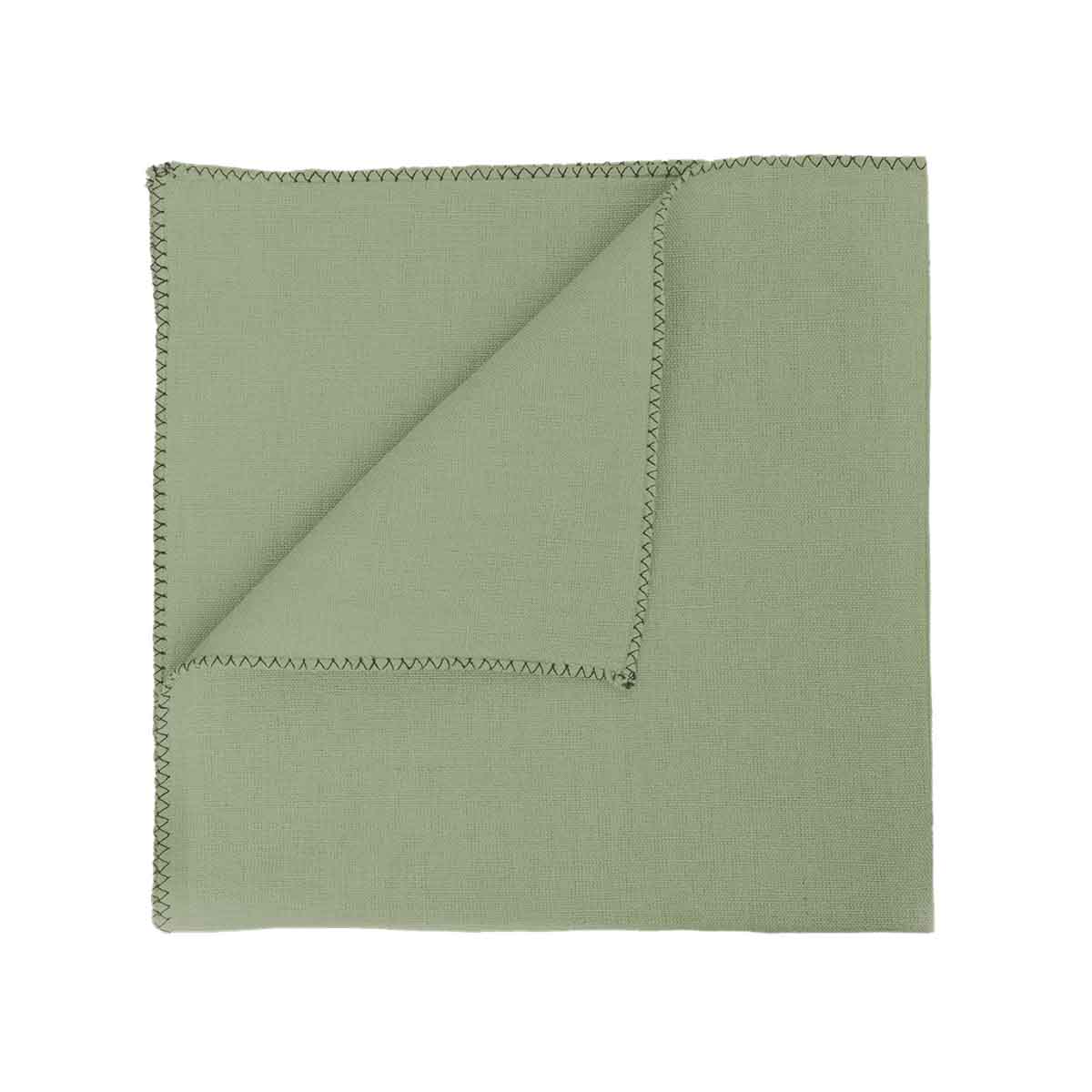 Serviette de table Zilia Haomy en lin lavé et coton, coloris Amande