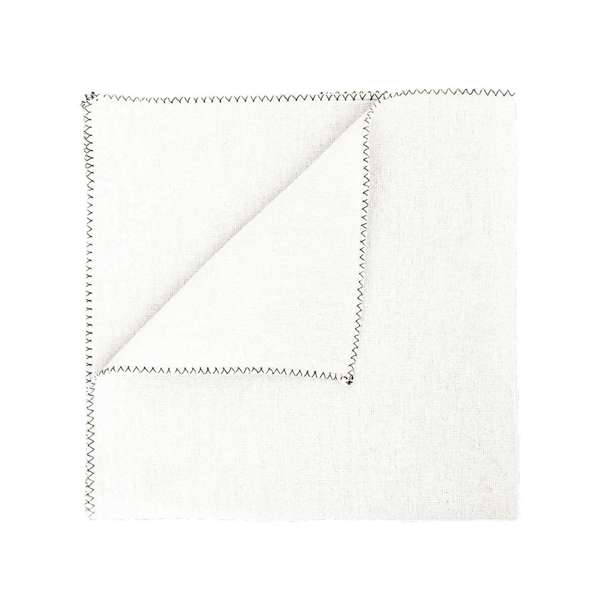 Serviette de table Zilia Haomy en lin lavé et coton, coloris Blanc