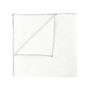 Serviette de table Zilia Haomy en lin lavé et coton, coloris Blanc