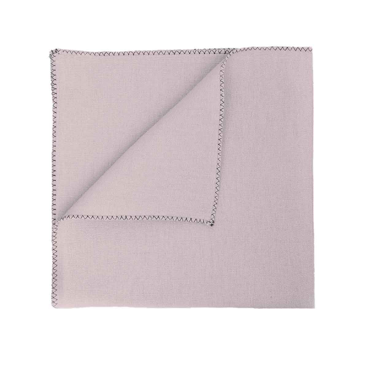 Serviette de table Zilia Haomy en lin lavé et coton, coloris Pétale