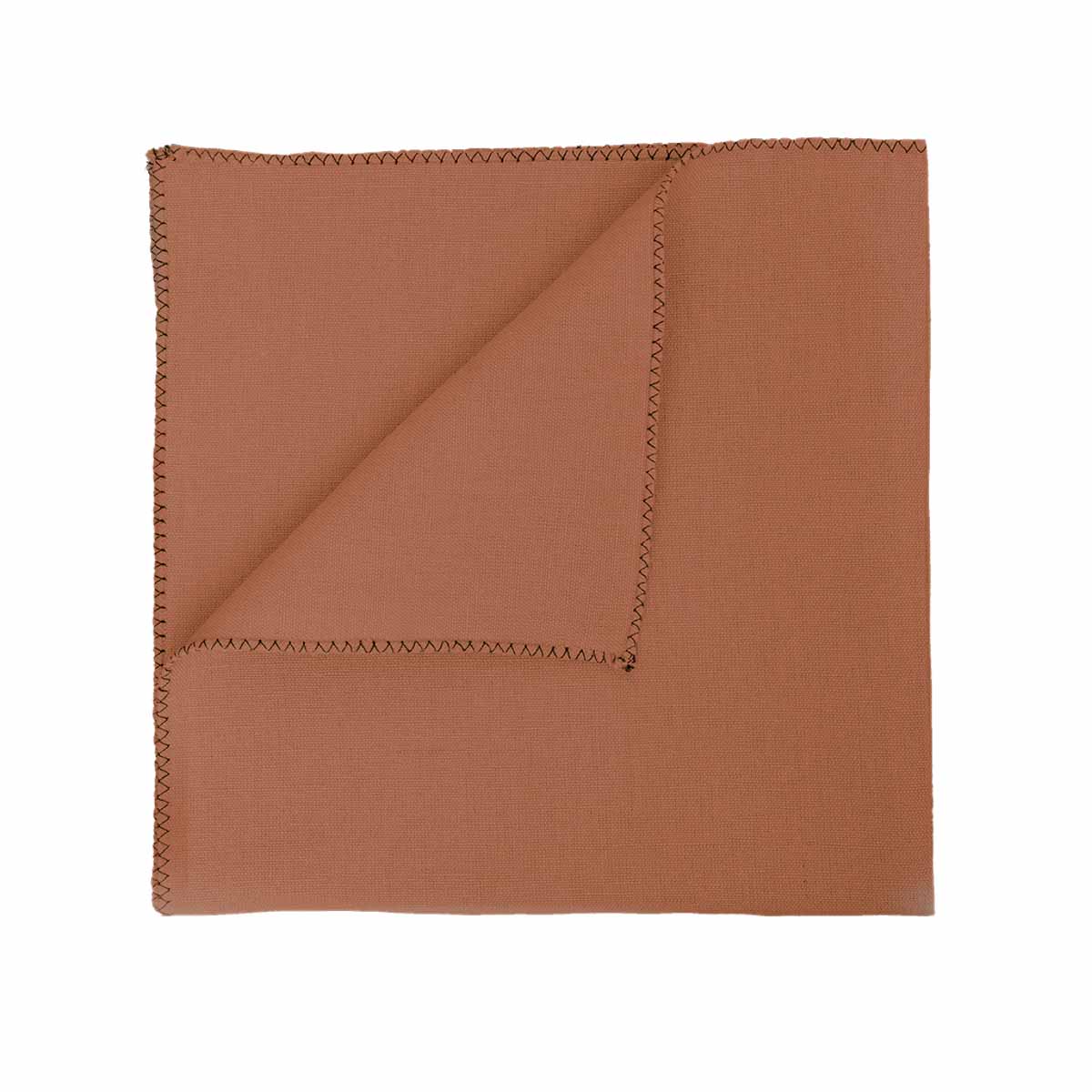 Serviette de table Zilia Haomy en lin lavé et coton, coloris Terre brulée