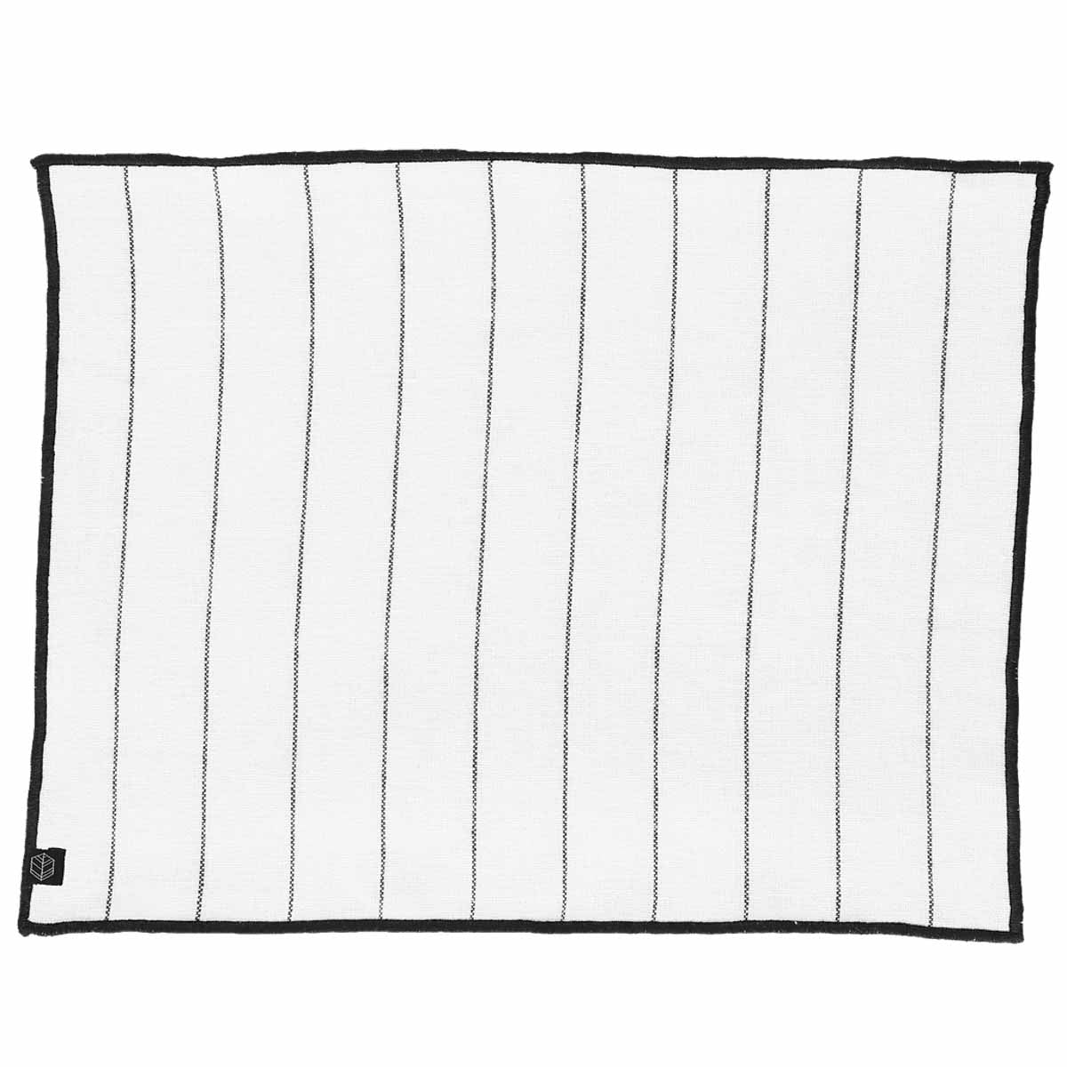 Set de table Calvi Haomy en lin et coton à rayures, coloris Blanc – élégant et authentique