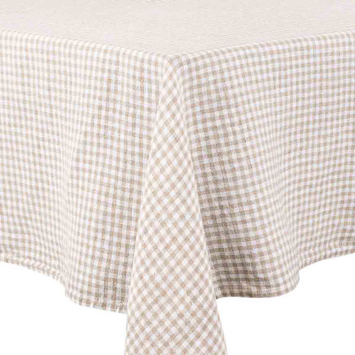 Set ou serviette de table Piana Haomy en lin lavé et coton, motif vichy lin – élégant, doux et facile à entretenir