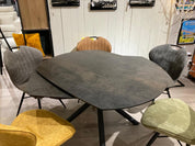 Table en céramique extensible rotative Conway Noir bronze - Home Beddings & Curtains