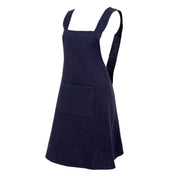 Tablier japonais Osani Haomy en lin lavé et coton, coloris Encre – coupe croisée au dos et finitions élégante