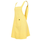 Tablier japonais Osani Haomy en lin lavé et coton, coloris Paille – coupe croisée au dos et finitions élégantes