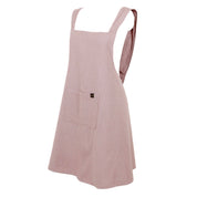 Tablier japonais Osani Haomy en lin lavé et coton, coloris Pétale – coupe croisée au dos et finitions élégantes