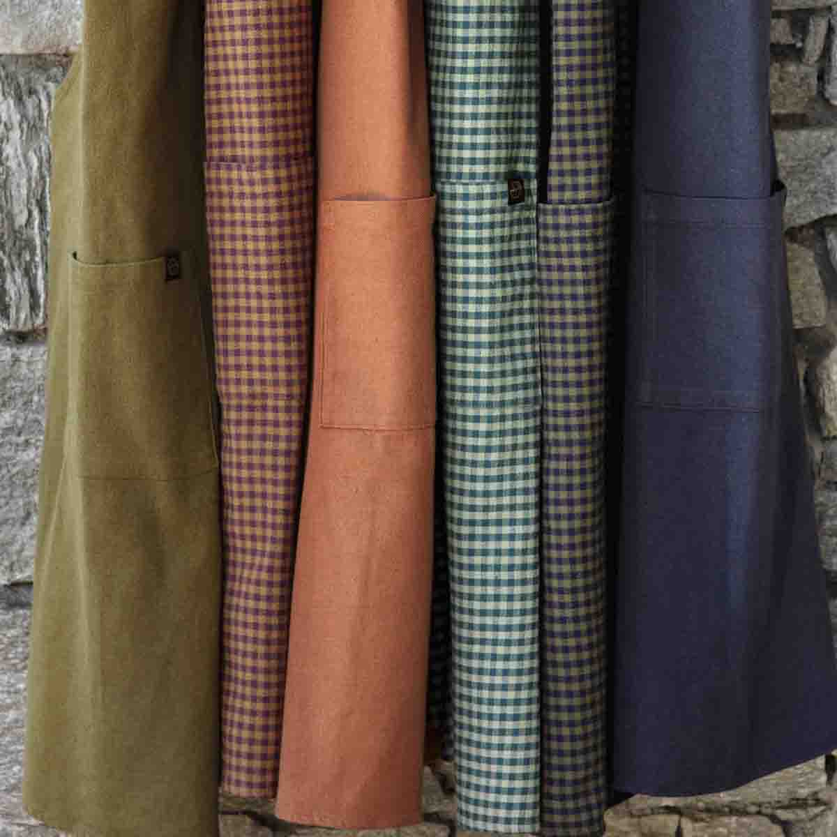 Osani Haomy Japanese apron in washed linen & cotton - 15 elegant colors