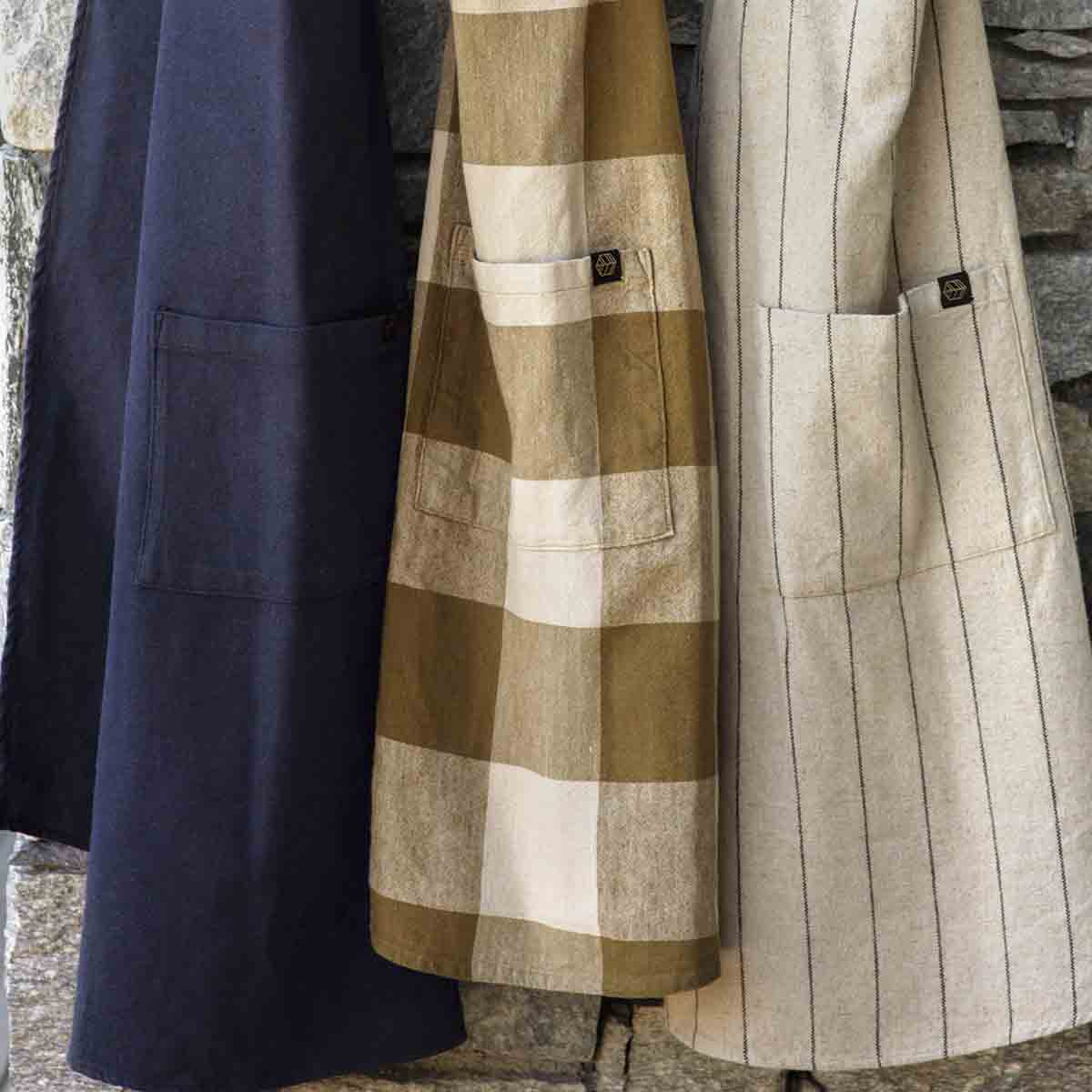 Osani Haomy Japanese apron in washed linen & cotton - 15 elegant colors