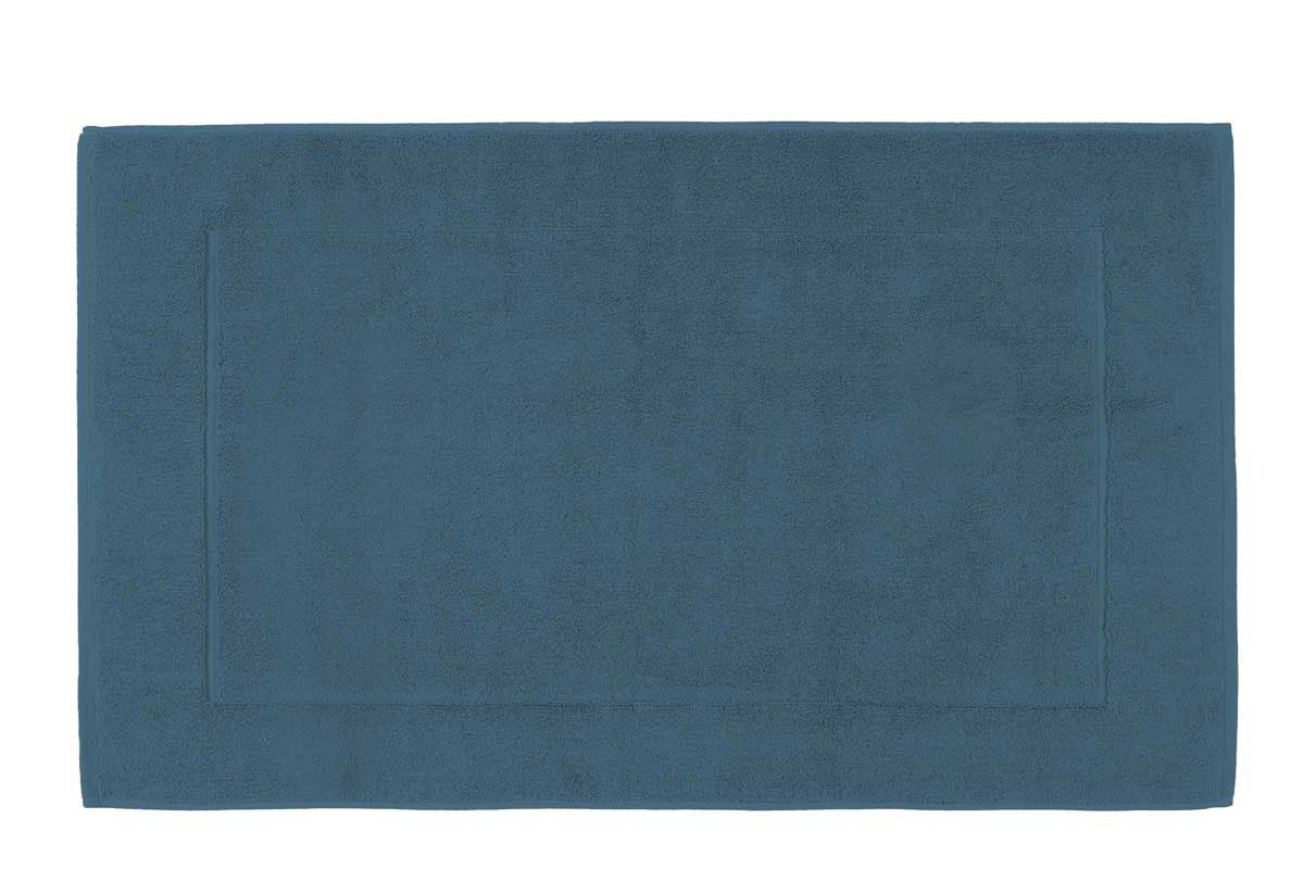 Tapis de bain Grand Hôtel Haomy coloris turquin 50×85 cm – moelleux et absorbant