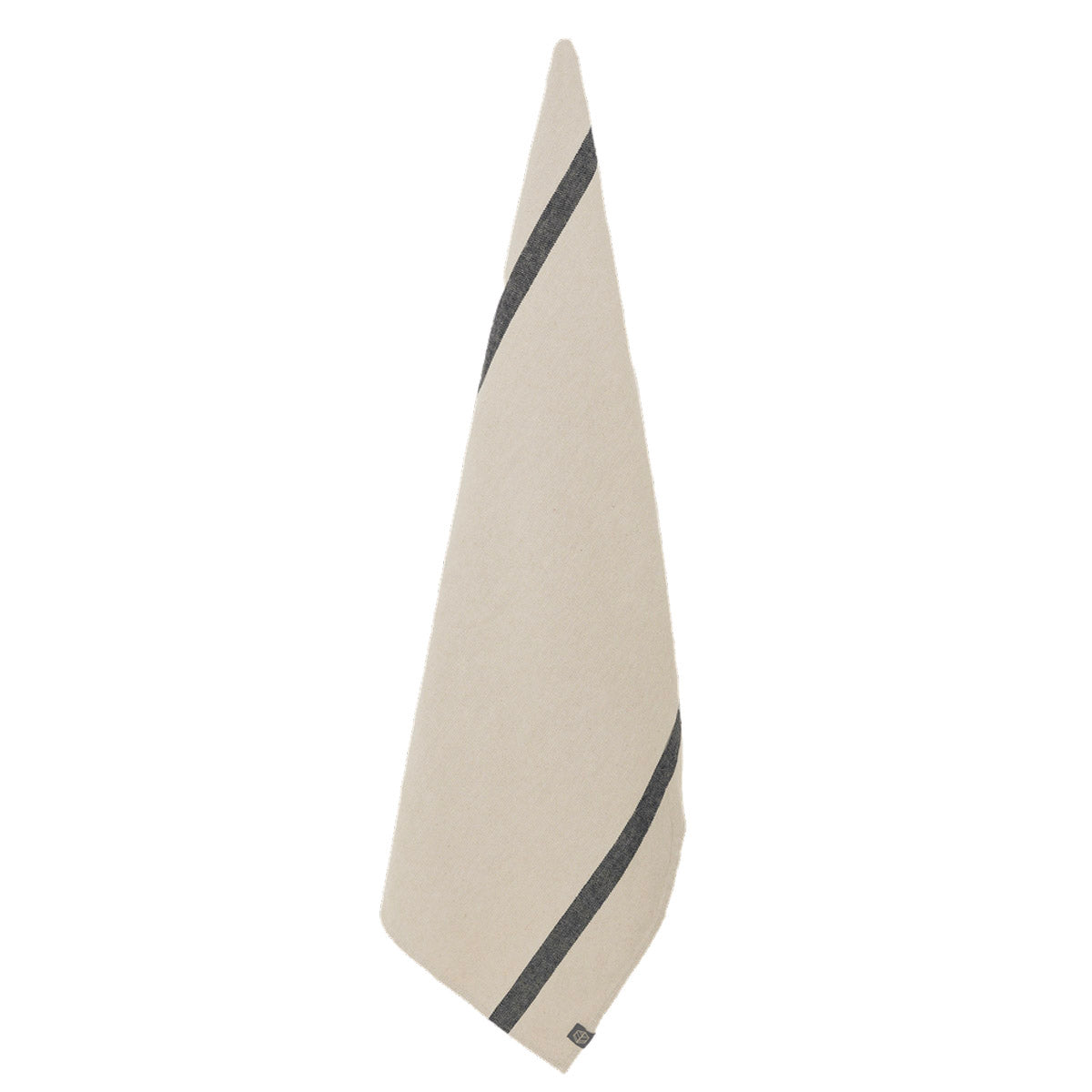 Torchon de cuisine Côme Haomy en lin lavé et coton, coloris Naturel – bandes noires latérales et texture douce et absorbante