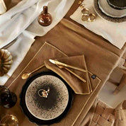 Nappe Verone Haomy en lin lavé et coton, liseré doré - 4 couleurs naturelles