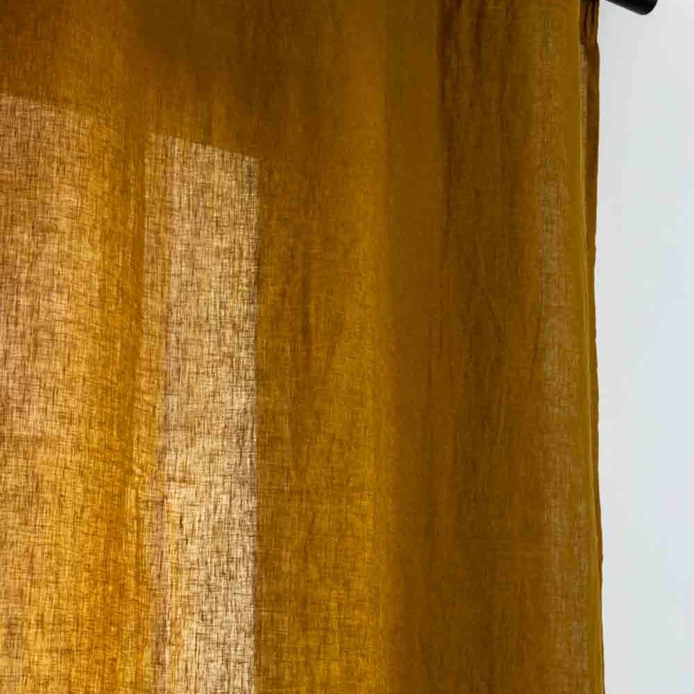 Rideau en lin lavé Zeff Vivaraise 140x280 cm, coloris Bronze – élégant et lumineux