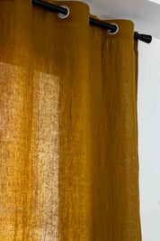 Rideau en lin lavé Zeff Vivaraise 140x280 cm, coloris Bronze – élégant et lumineux