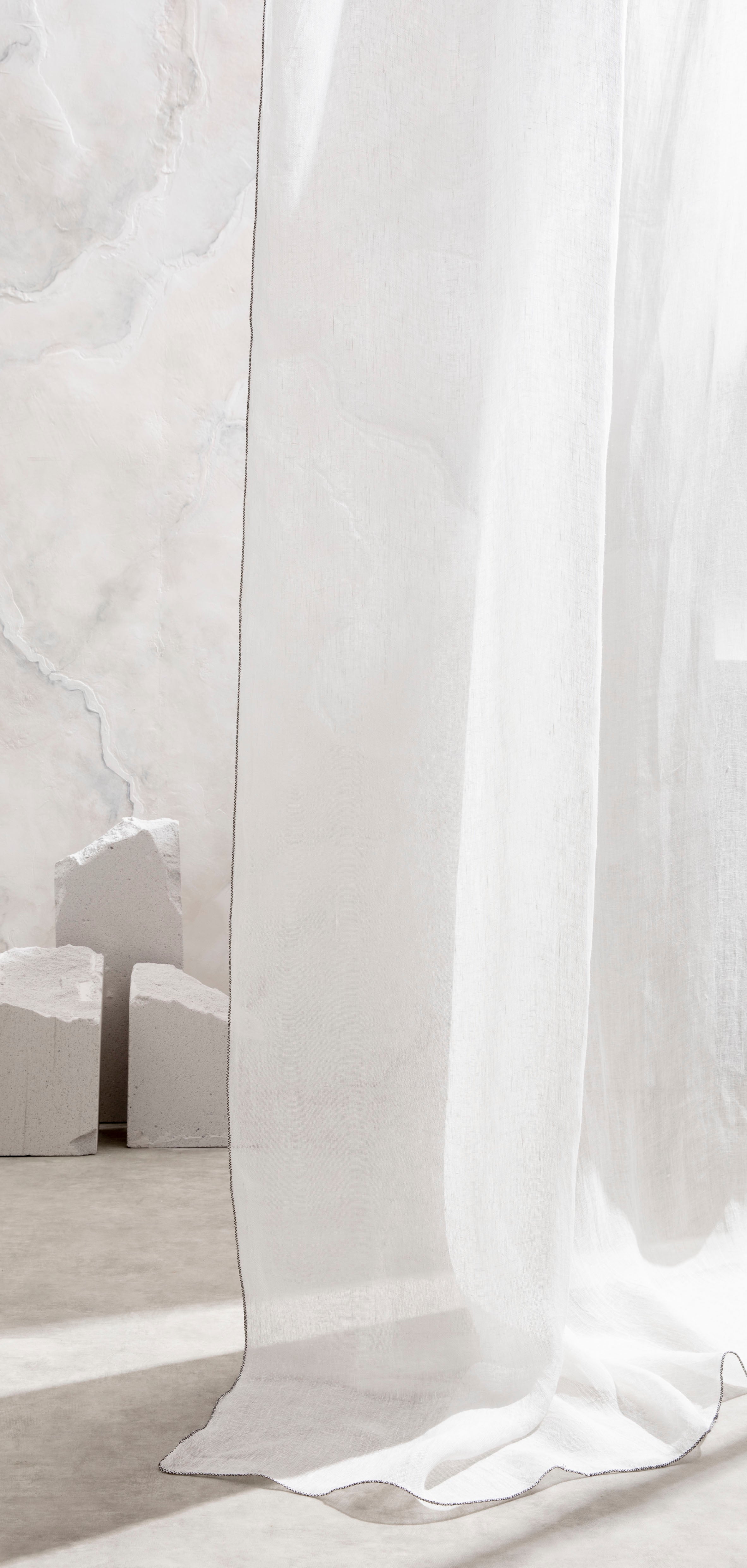 Rideau Florence Haomy 100 % voile de lin lavé – 140×300 cm, charme naturel