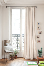 Rideau Médicis en velours écru – occultant et élégant 130x280 cm