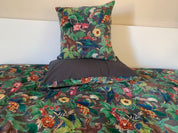 Housse de coussin en velours Monkey Haomy - Motifs Jungle - Coloris Granit