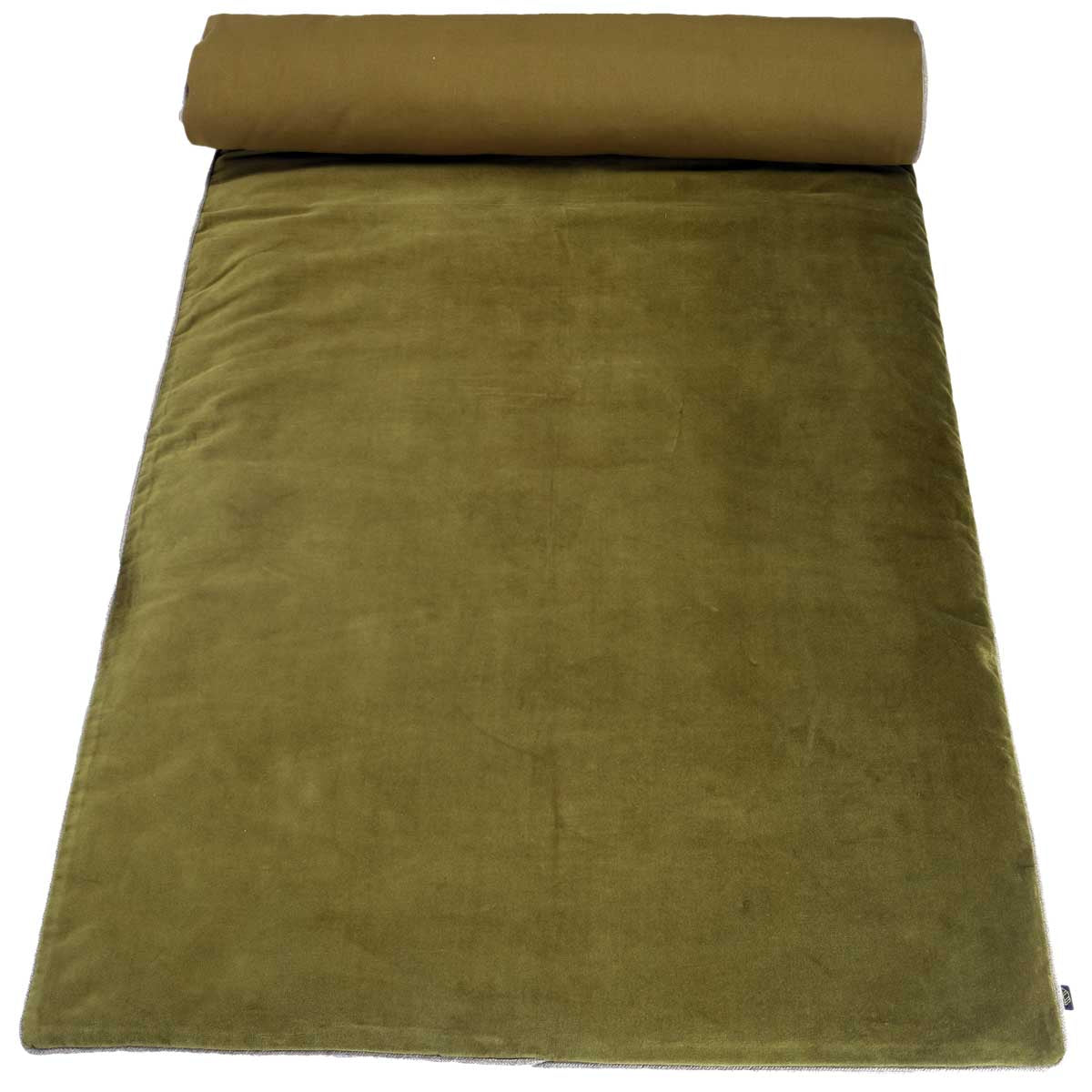 edredon-bout de lit en velours new delhi 85x200 cm olive-harmony haomy