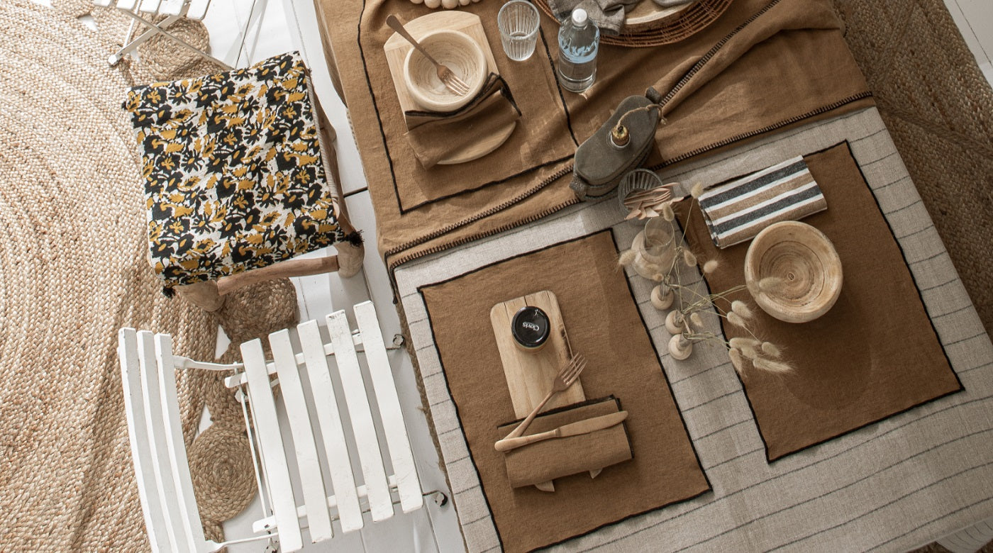 harmony-borgo set de table lin enduit haomy-blanc