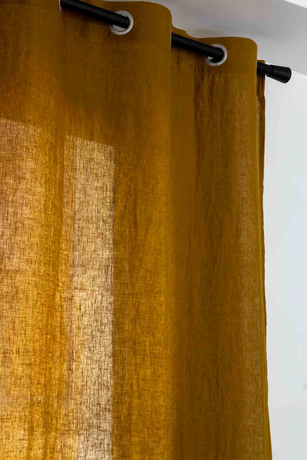 vivaraise-rideau lin à oeillet zeff 140x280 cm-prusse