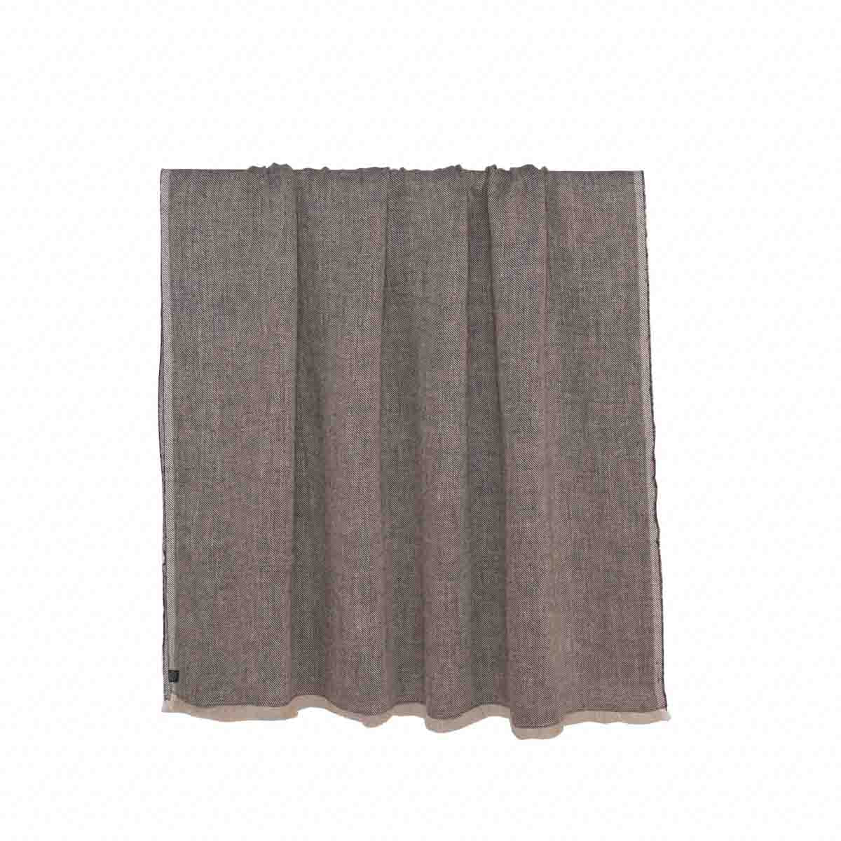 plaid lin chiné cuba 135x190 cm charbon-harmony haomy