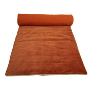 Édredon New Delhi Haomy en velours de coton coloris Brick – finition bourdon lin naturel, style chic et intemporel