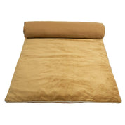 Édredon New Delhi Haomy en velours de coton coloris Chamois – finition bourdon lin naturel, style chic et intemporel