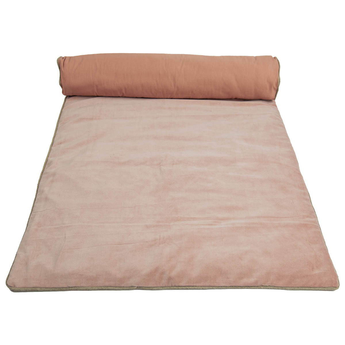 Édredon New Delhi Haomy en velours de coton coloris Cimarron – finition bourdon lin naturel, style chic et intemporel