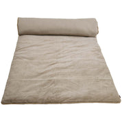 Édredon New Delhi Haomy en velours de coton coloris Craie – finition bourdon lin naturel, style chic et intemporel