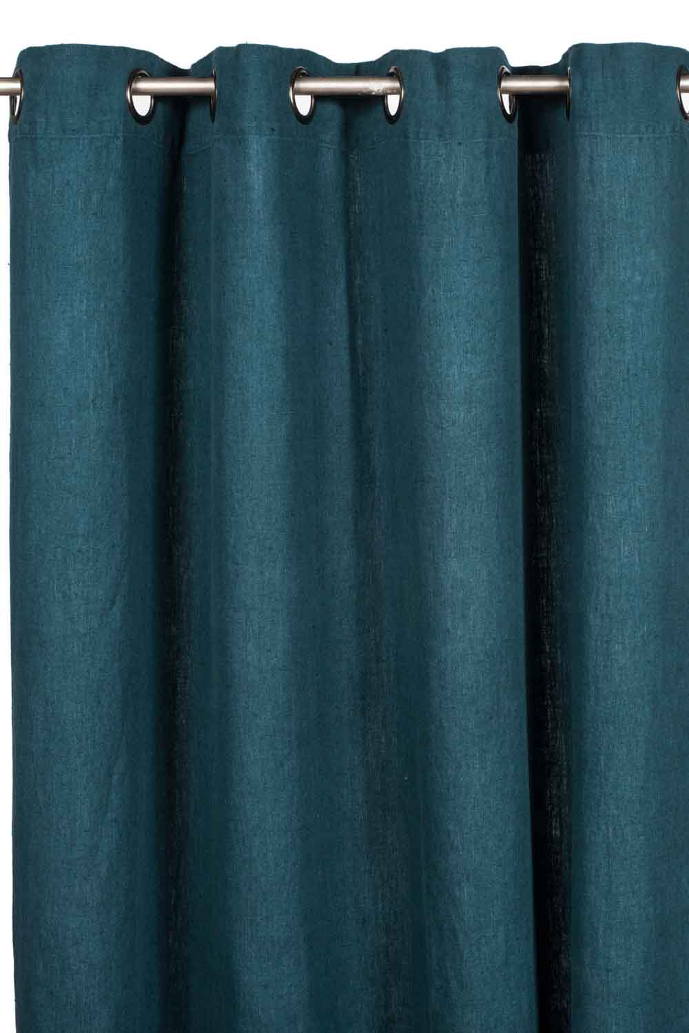 rideau en lin porticcio 140x280 cm bleu de prusse-harmony haomy