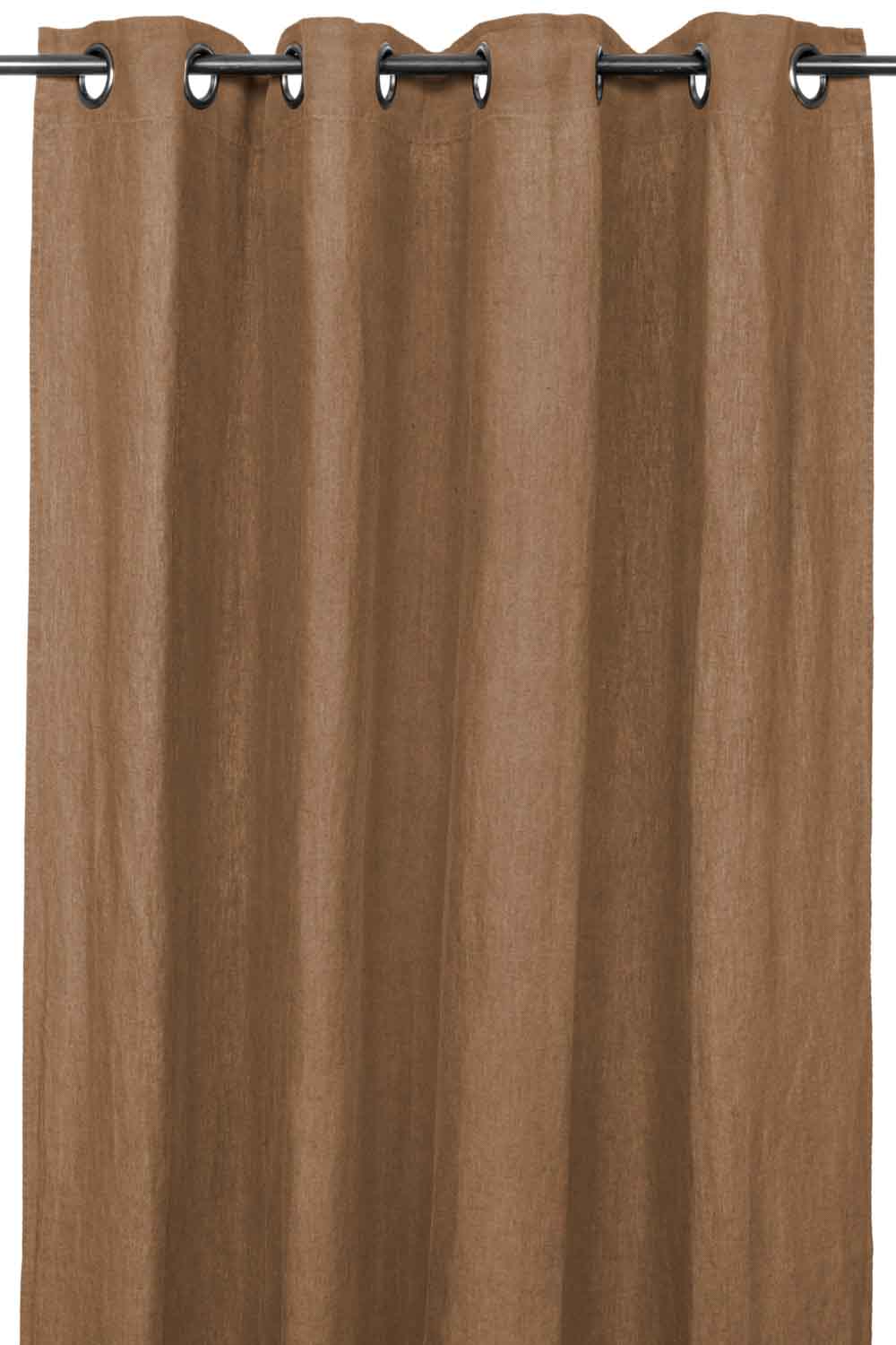 rideau en lin porticcio 140x280 cm brun tabac-harmony haomy