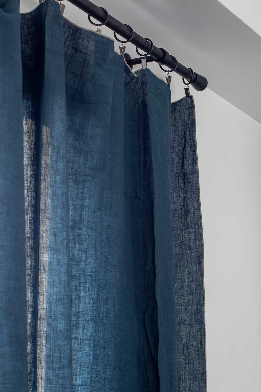 harmony-rideau venise 160x300 cm haomy bleu de prusse