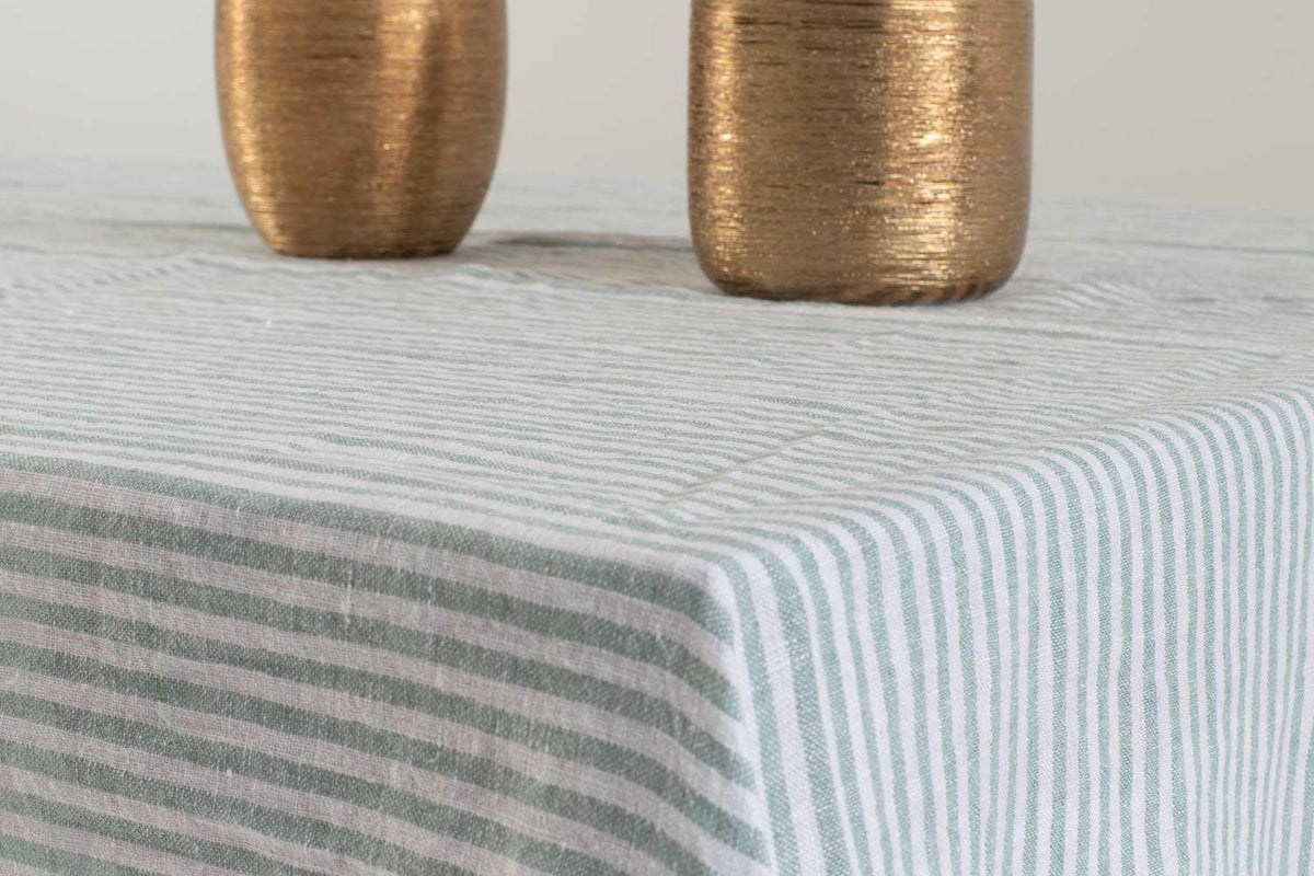 harmony-vezzani serviette de table lin fines rayures haomy-celadon